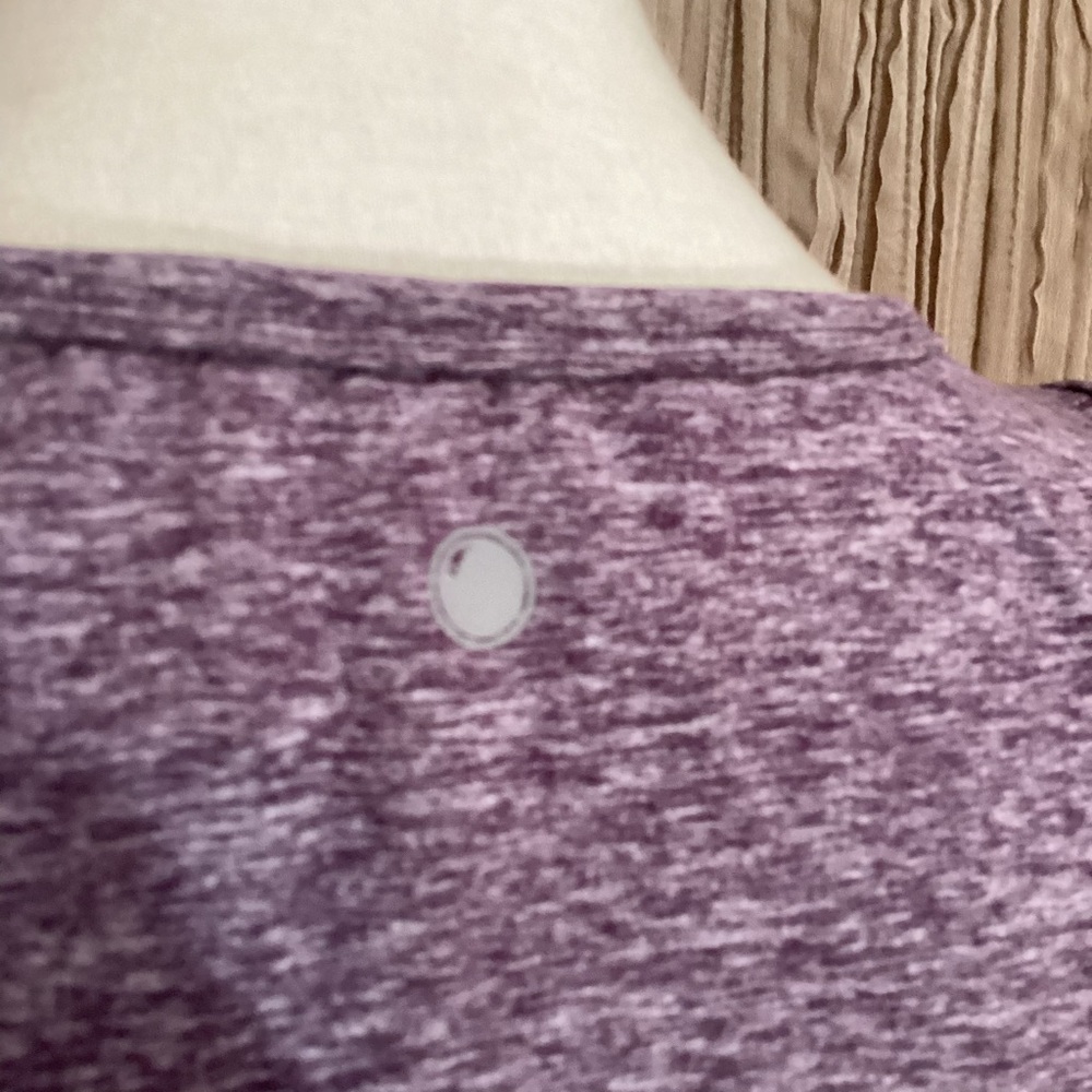 Heathered Purple Twist-Front workout/athletic top, sleeveless, M - Picture 4 of 7